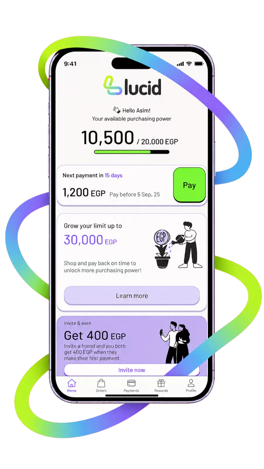 Lucid app shown on a mobile phone